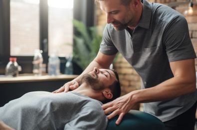 Chiropractic care for a man laying down
