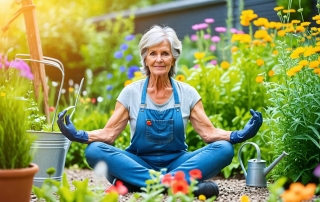 Senior lady gardening in surrey