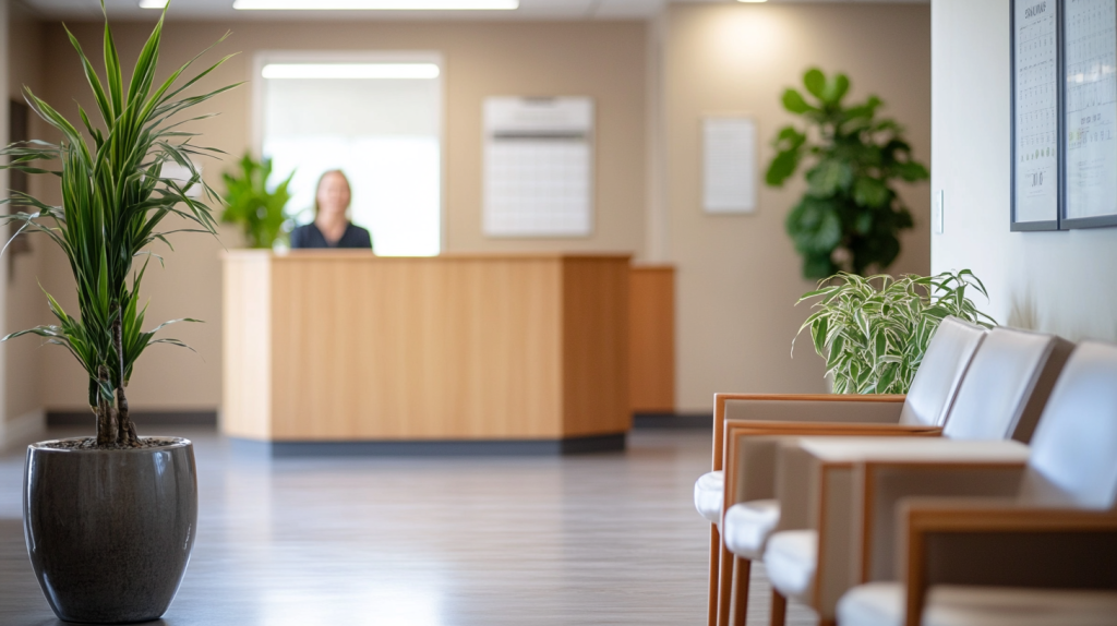 Chiropractic clinic reception office - waiting area