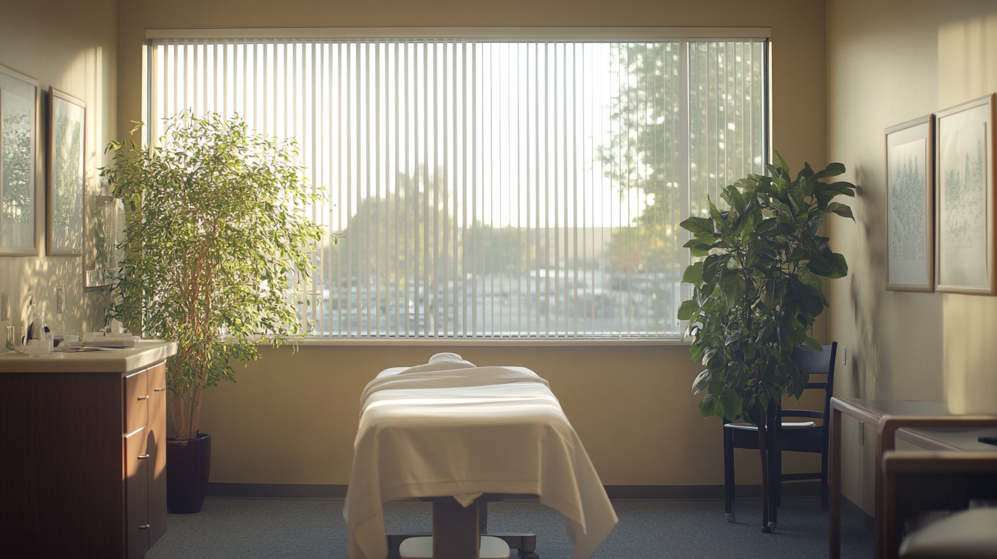 Chiropractic treatment - massage bed at clinic