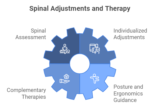 Spinal adjustments and therapy diagram