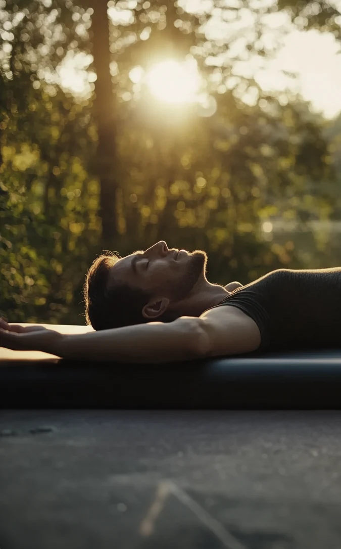 Chiropractic treatment - man resting in the floor