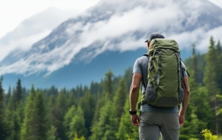 Hiker in nature with chiropractic focus on health
