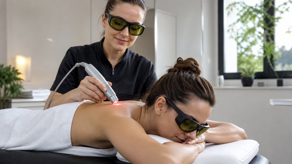 Laser therapy session at clayton heights chiropractic