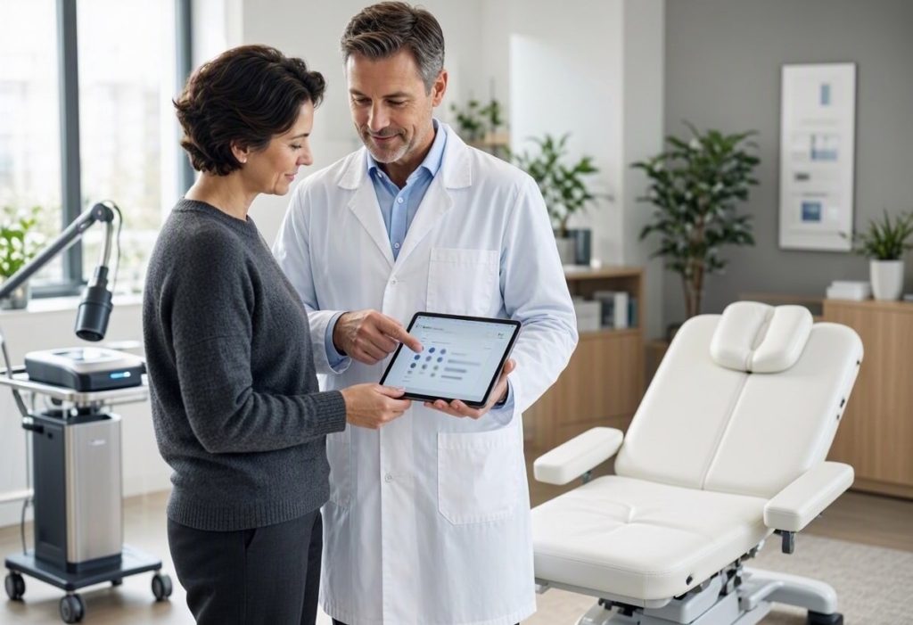 Chiropractic surrey consultation in modern clinic setting