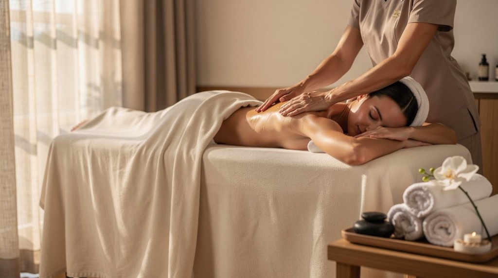 Chiropractor-surrey-relaxing-massage-therapy-session-at-spa